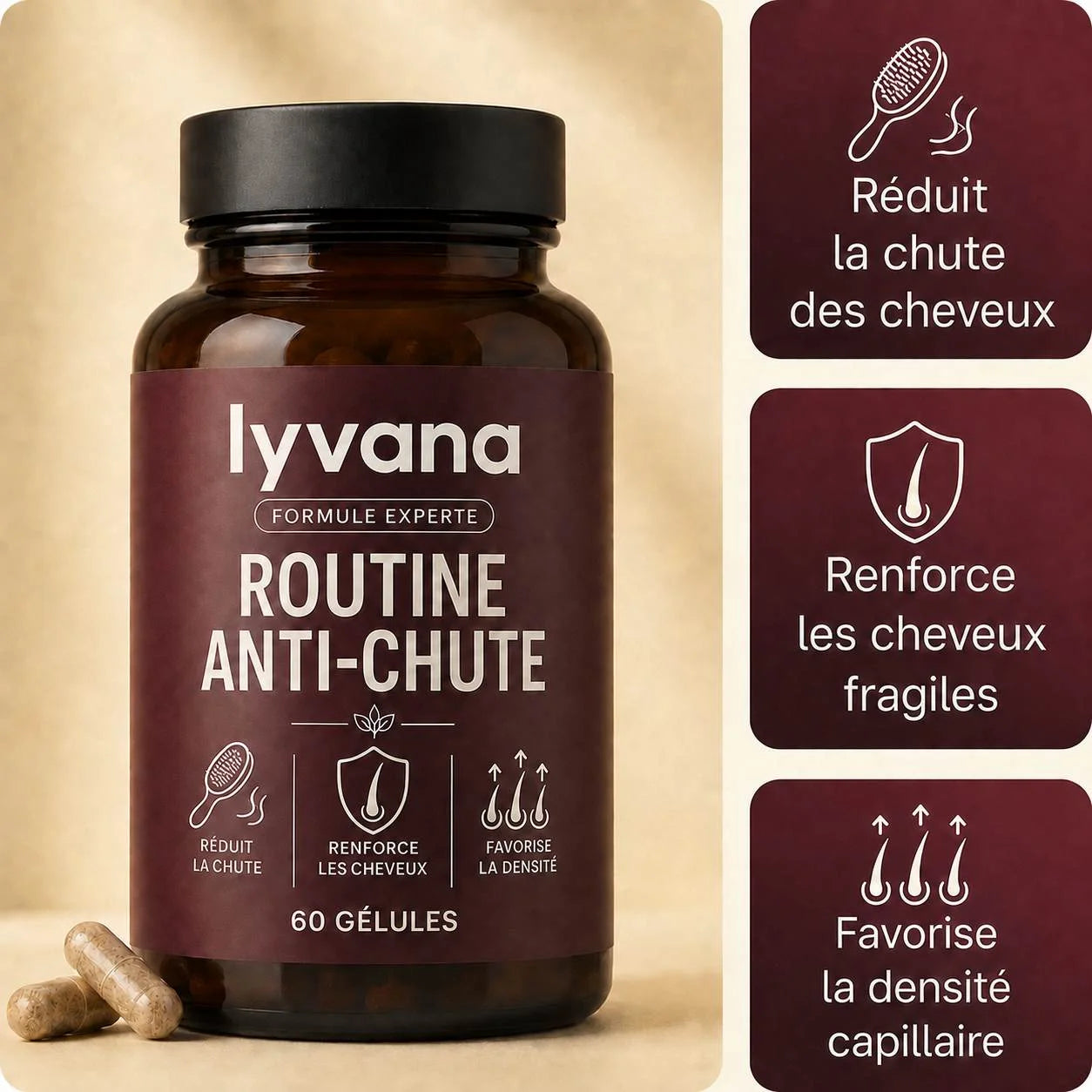 Gélules Anti-Chute · Stopper la chute des cheveux en 90 jours