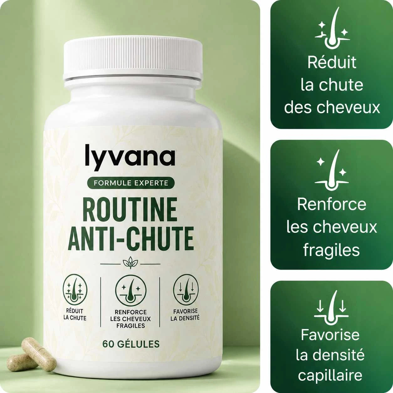Gélules Anti-Chute · Stopper la chute des cheveux en 90 jours !